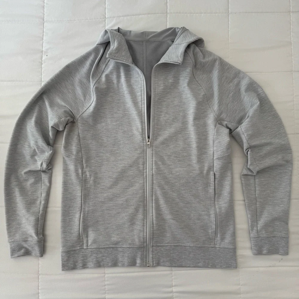 lululemon athletica Light Gray Performance Jacket with Beige Tee